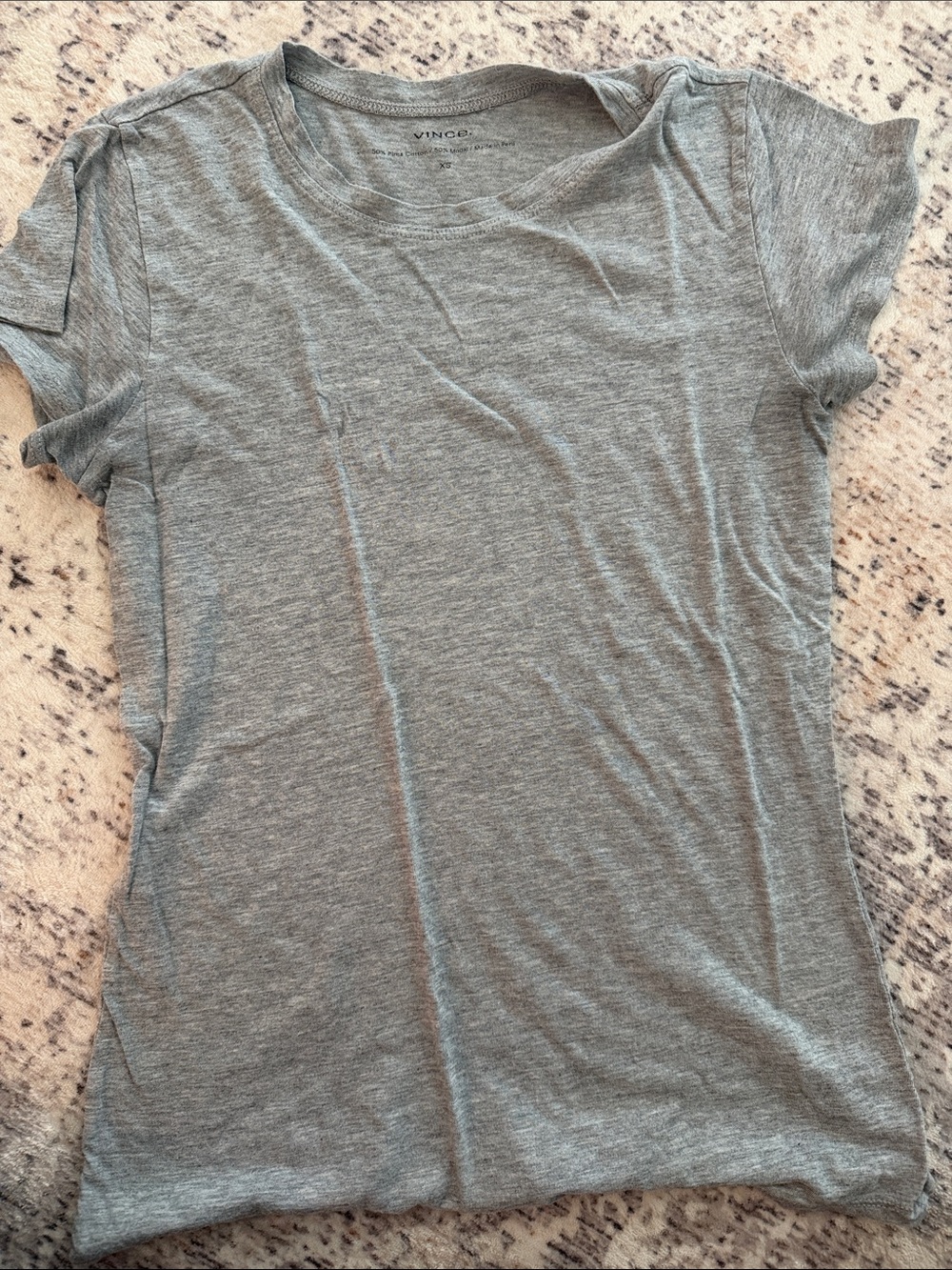 Vince Light Gray Short Sleeve Crewneck Tee